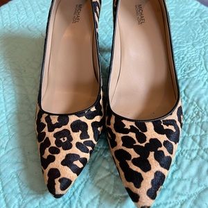 Michael kors leopard print calf hair pumps